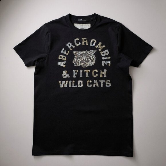 Vintage Navy Blue Abercrombie & Fitch Wild Cat Short Sleeve T-Shirt size large - Picture 4 of 6